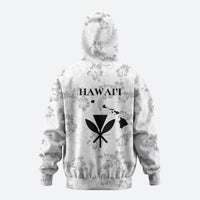 Hawaii Lei Kamehameha Zip Hoodie Ke'oke'o Seamless Pattern Hibiscus Flower LT9 - Polynesian Pride