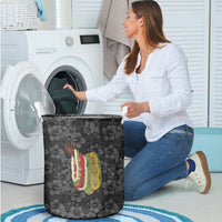 Hawaii Lei Kamehameha Laundry Basket Ele'ele Seamless Pattern Hibiscus Flower