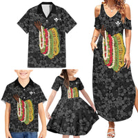 Hawaii Lei Kamehameha Family Matching Summer Maxi Dress and Hawaiian Shirt Ele'ele Seamless Pattern Hibiscus Flower LT9 - Polynesian Pride
