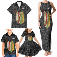 Hawaii Lei Kamehameha Family Matching Tank Maxi Dress and Hawaiian Shirt Ele'ele Seamless Pattern Hibiscus Flower LT9 - Polynesian Pride