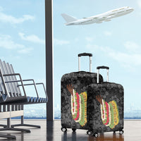 Hawaii Lei Kamehameha Luggage Cover Ele'ele Seamless Pattern Hibiscus Flower