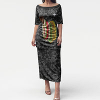 Hawaii Lei Kamehameha Puletasi Ele'ele Seamless Pattern Hibiscus Flower LT9 Long Dress Black - Polynesian Pride