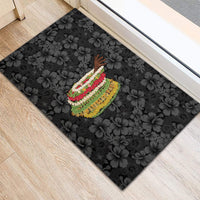 Hawaii Lei Kamehameha Rubber Doormat Ele'ele Seamless Pattern Hibiscus Flower