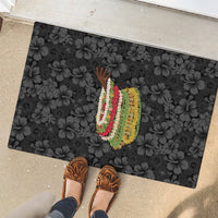Hawaii Lei Kamehameha Rubber Doormat Ele'ele Seamless Pattern Hibiscus Flower