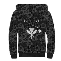 Hawaii Lei Kamehameha Sherpa Hoodie Ele'ele Seamless Pattern Hibiscus Flower LT9 - Polynesian Pride