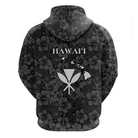 Hawaii Lei Kamehameha Zip Hoodie Ele'ele Seamless Pattern Hibiscus Flower