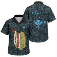 Hawaii Lei Kamehameha Family Matching Mermaid Dress and Hawaiian Shirt Uliuli Seamless Pattern Hibiscus Flower LT9 Son's Shirt Blue - Polynesian Pride