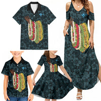 Hawaii Lei Kamehameha Family Matching Summer Maxi Dress and Hawaiian Shirt Uliuli Seamless Pattern Hibiscus Flower LT9 - Polynesian Pride