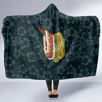 Hawaii Lei Kamehameha Hooded Blanket Uliuli Seamless Pattern Hibiscus Flower