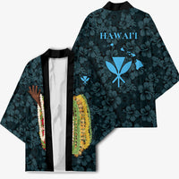 Hawaii Lei Kamehameha Kimono Uliuli Seamless Pattern Hibiscus Flower