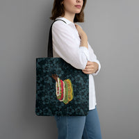 Hawaii Lei Kamehameha Tote Bag Uliuli Seamless Pattern Hibiscus Flower
