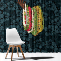 Hawaii Lei Kamehameha Window Curtain Uliuli Seamless Pattern Hibiscus Flower
