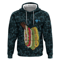 Hawaii Lei Kamehameha Zip Hoodie Uliuli Seamless Pattern Hibiscus Flower