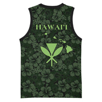 Hawaii Lei Kamehameha Basketball Jersey Oma'oma'o Seamless Pattern Hibiscus Flower