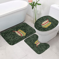 Hawaii Lei Kamehameha Bathroom Set Oma'oma'o Seamless Pattern Hibiscus Flower