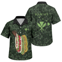 Hawaii Lei Kamehameha Family Matching Puletasi and Hawaiian Shirt Oma'oma'o Seamless Pattern Hibiscus Flower LT9 Son's Shirt Green - Polynesian Pride