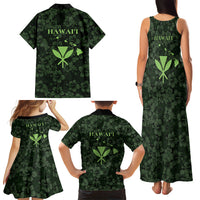 Hawaii Lei Kamehameha Family Matching Tank Maxi Dress and Hawaiian Shirt Oma'oma'o Seamless Pattern Hibiscus Flower LT9 - Polynesian Pride