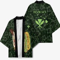 Hawaii Lei Kamehameha Kimono Oma'oma'o Seamless Pattern Hibiscus Flower