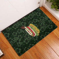 Hawaii Lei Kamehameha Rubber Doormat Oma'oma'o Seamless Pattern Hibiscus Flower