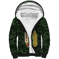 Hawaii Lei Kamehameha Sherpa Hoodie Oma'oma'o Seamless Pattern Hibiscus Flower
