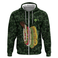Hawaii Lei Kamehameha Zip Hoodie Oma'oma'o Seamless Pattern Hibiscus Flower