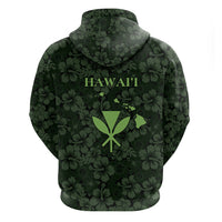 Hawaii Lei Kamehameha Zip Hoodie Oma'oma'o Seamless Pattern Hibiscus Flower
