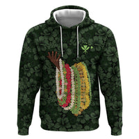 Hawaii Lei Kamehameha Zip Hoodie Oma'oma'o Seamless Pattern Hibiscus Flower