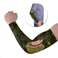 Hawaii Lei Kamehameha Arm Sleeves Melemele Seamless Pattern Hibiscus Flower LT9 Set of 2 Yellow - Polynesian Pride