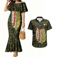 Hawaii Lei Kamehameha Couples Matching Mermaid Dress and Hawaiian Shirt Melemele Seamless Pattern Hibiscus Flower LT9 Yellow - Polynesian Pride