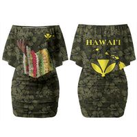 Hawaii Lei Kamehameha Couples Matching Off Shoulder Short Dress and Hawaiian Shirt Melemele Seamless Pattern Hibiscus Flower LT9 - Polynesian Pride