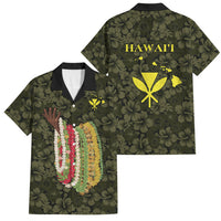Hawaii Lei Kamehameha Family Matching Puletasi and Hawaiian Shirt Melemele Seamless Pattern Hibiscus Flower LT9 Dad's Shirt - Short Sleeve Yellow - Polynesian Pride