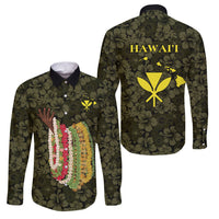 Hawaii Lei Kamehameha Family Matching Puletasi and Hawaiian Shirt Melemele Seamless Pattern Hibiscus Flower LT9 Dad's Shirt - Long Sleeve Yellow - Polynesian Pride