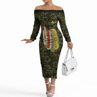 Hawaii Lei Kamehameha Off The Shoulder Long Sleeve Dress Melemele Seamless Pattern Hibiscus Flower LT9 Women Yellow - Polynesian Pride