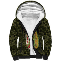 Hawaii Lei Kamehameha Sherpa Hoodie Melemele Seamless Pattern Hibiscus Flower