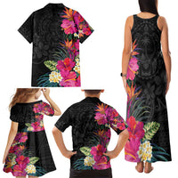 Hafa Adai Guam Family Matching Tank Maxi Dress and Hawaiian Shirt Tropical Flowers Colorful Vibes