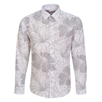 Samoa Lotu Tamaiti Family Matching Long Sleeve Bodycon Dress and Hawaiian Shirt White Sun Day Beauty Hibiscus Ver01 LT9 Dad's Shirt - Long Sleeve White - Polynesian Pride