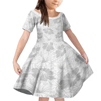 Samoa Lotu Tamaiti Family Matching Mermaid Dress and Hawaiian Shirt White Sun Day Beauty Hibiscus Ver01 LT9 Daughter's Dress White - Polynesian Pride