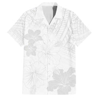 Samoa Lotu Tamaiti Family Matching Long Sleeve Bodycon Dress and Hawaiian Shirt White Sun Day Beauty Hibiscus Ver02 LT9 Dad's Shirt - Short Sleeve White - Polynesian Pride