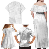 Samoa Lotu Tamaiti Family Matching Off Shoulder Maxi Dress and Hawaiian Shirt White Sun Day Beauty Hibiscus Ver02 LT9 - Polynesian Pride