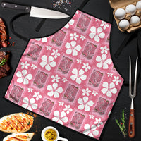 Give Cancer The Boot Pink Cowgirl Apron Western Aloha Hibiscus Paniolo Heritage Floral LT9 Pink - Polynesian Pride