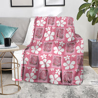 Give Cancer The Boot Pink Cowgirl Blanket Western Aloha Hibiscus Paniolo Heritage Floral LT9 - Polynesian Pride