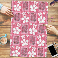 Give Cancer The Boot Pink Cowgirl Puzzle Western Aloha Hibiscus Paniolo Heritage Floral LT9 Pink - Polynesian Pride