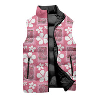 Give Cancer The Boot Pink Cowgirl Sleeveless Puffer Jacket Western Aloha Hibiscus Paniolo Heritage Floral LT9 - Polynesian Pride