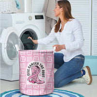 Give Cancer The Boot Pink Cowgirl Laundry Basket Hawaiian Paniolo Mixed Quilt Pattern Style LT9 - Polynesian Pride