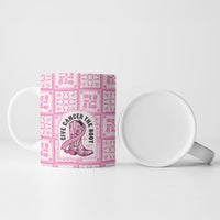 Give Cancer The Boot Pink Cowgirl Ceramic Mug Hawaiian Paniolo Mixed Quilt Pattern Style LT9 - Polynesian Pride