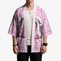 Give Cancer The Boot Pink Cowgirl Kimono Hawaiian Paniolo Mixed Quilt Pattern Style LT9 - Polynesian Pride