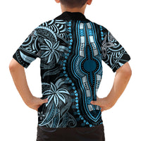 Polynesia Dashiki Family Matching Short Sleeve Bodycon Dress and Hawaiian Shirt Polynesia and Africa Traditional Special Together Blue LT9 - Polynesian Pride