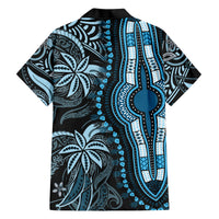 Polynesia Dashiki Family Matching Short Sleeve Bodycon Dress and Hawaiian Shirt Polynesia and Africa Traditional Special Together Blue LT9 - Polynesian Pride