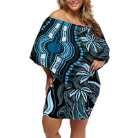Polynesia Dashiki Off Shoulder Short Dress Polynesia and Africa Traditional Special Together Blue LT9 Women Blue - Polynesian Pride