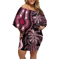 polynesia-dashiki-family-matching-off-shoulder-short-dress-and-hawaiian-shirt-polynesia-and-africa-traditional-special-together-pink